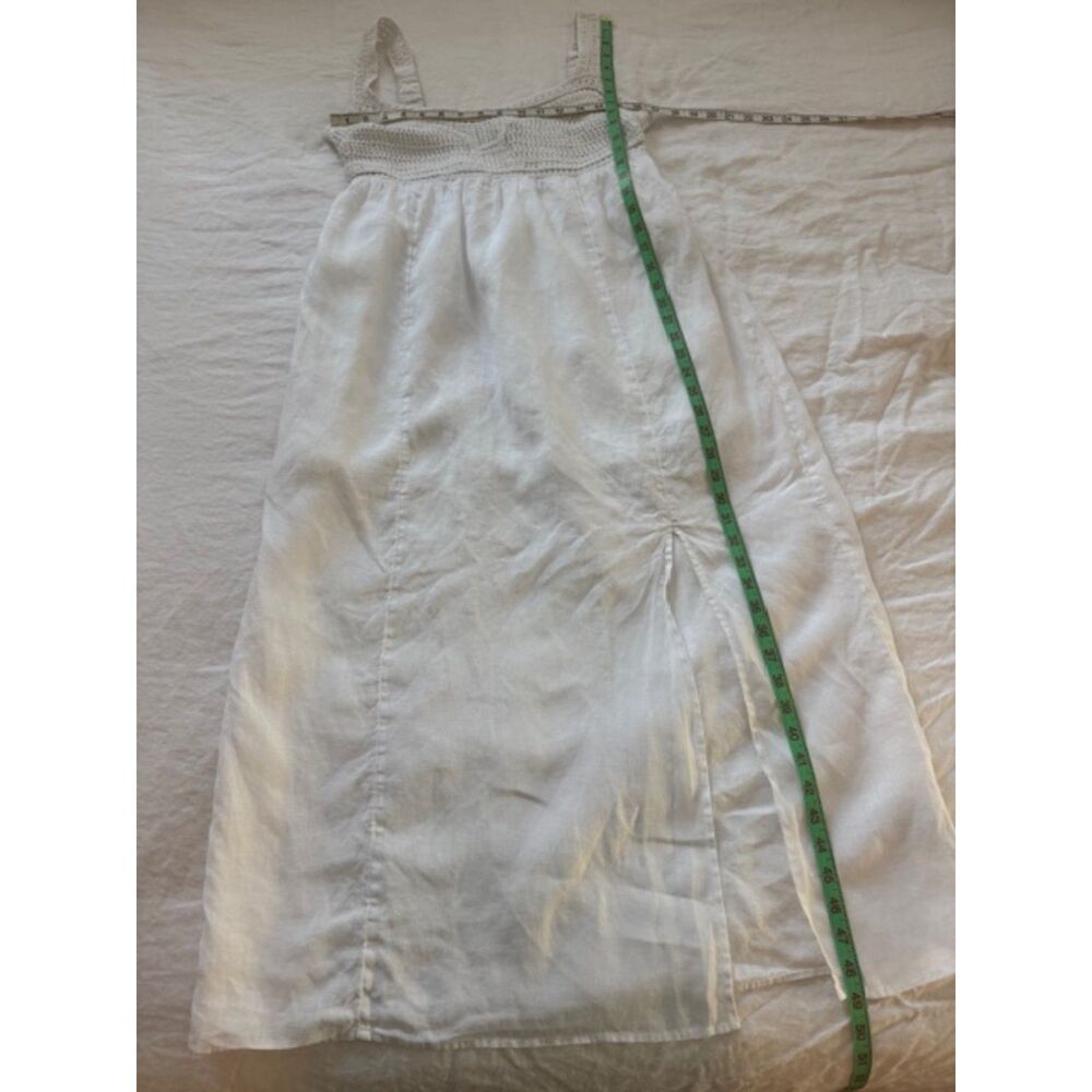 J.Crew crochet-top linen midi dress, White, Size M. - Picture 7 of 8